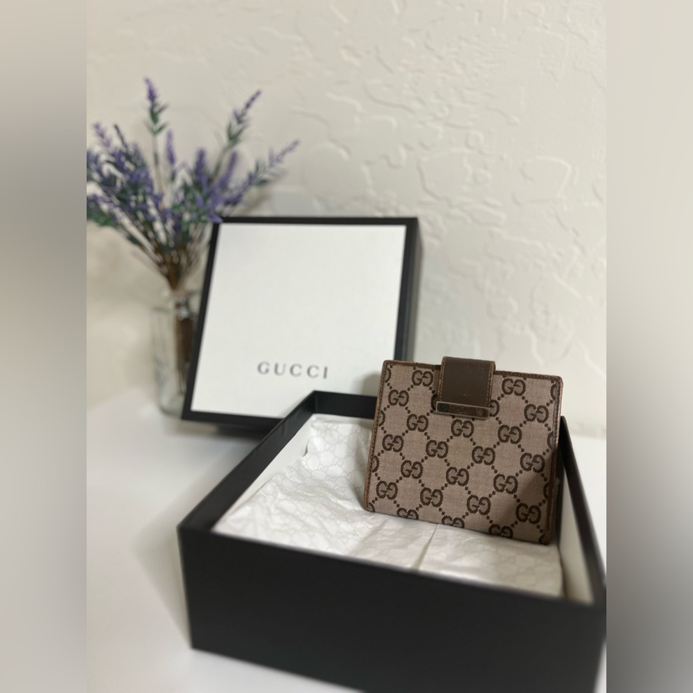 Gucci Canvas / Leather Bifold Wallet